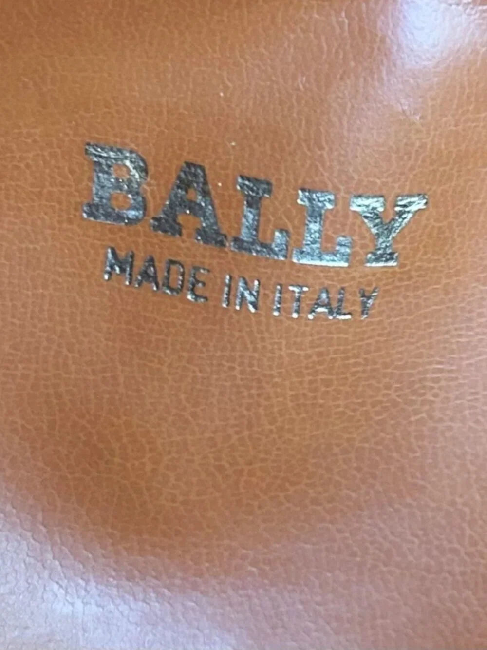 BALLY Embossed B Canvas and Leather Tote, Navy, British Tan